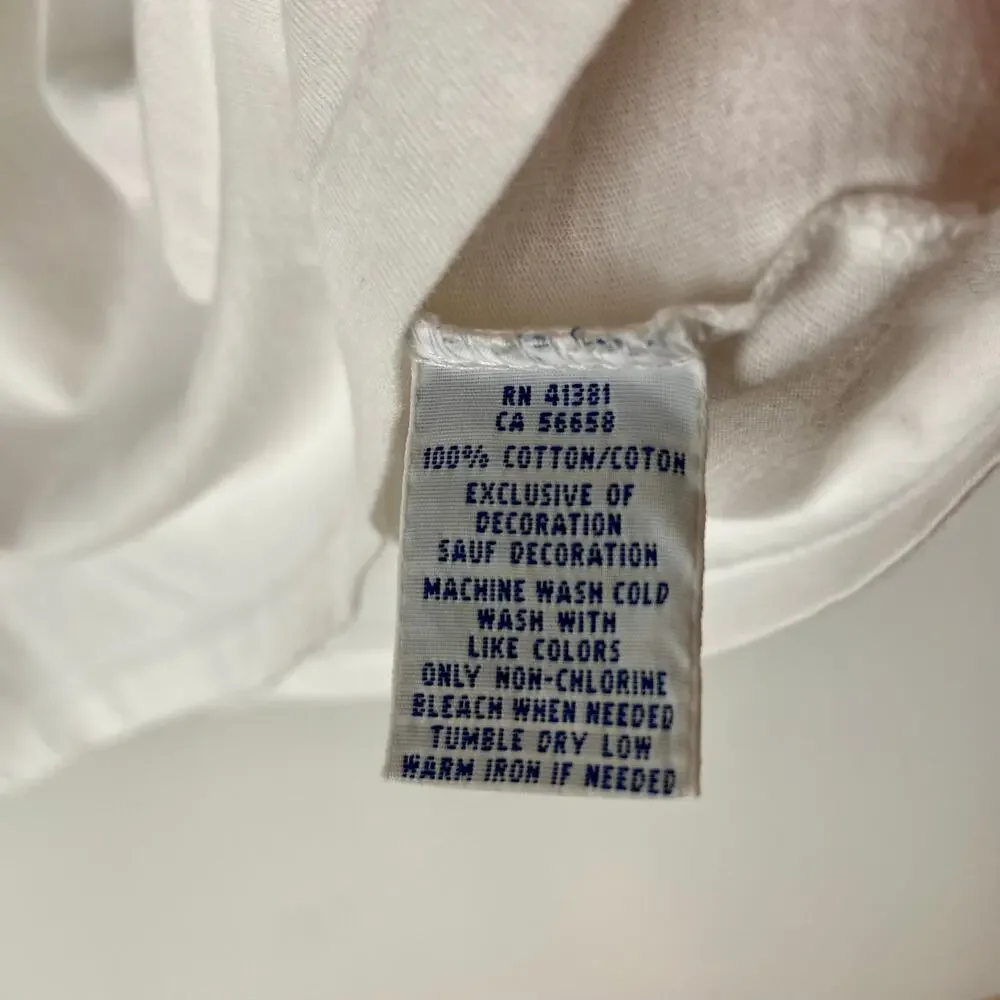 Ralph Lauren White V-Neck Tee Size Large